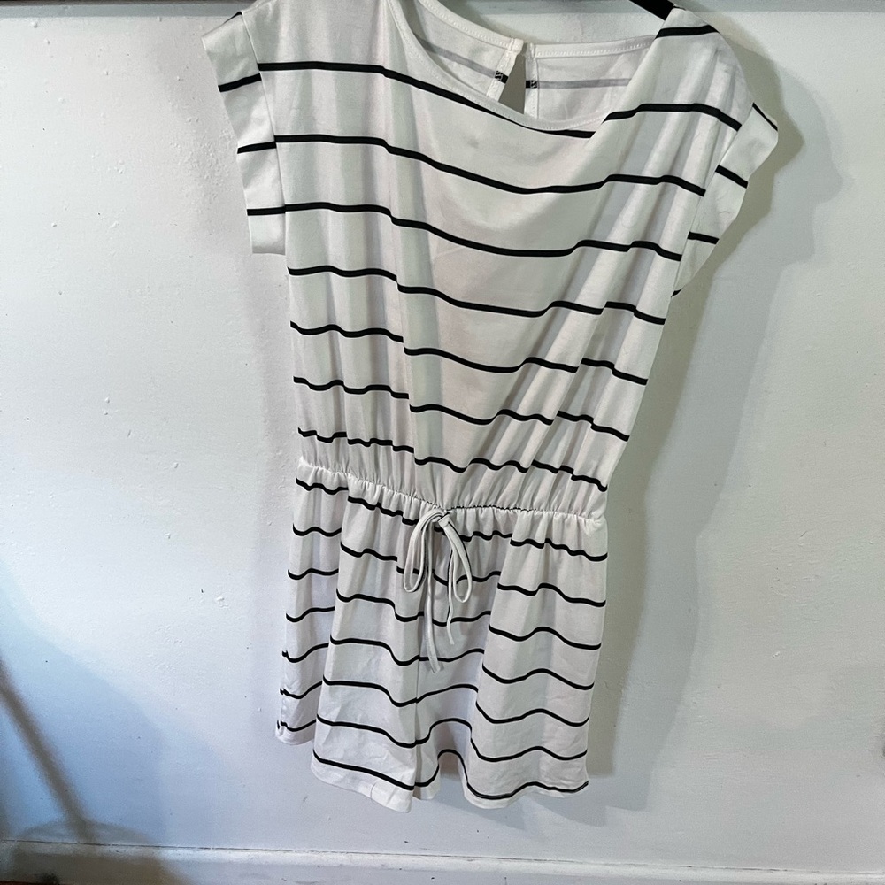 Striped romper. NWOT
